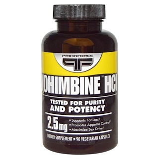 Primaforce, Yohimbine HCl, 2.5 mg, 90 Veggie Caps
