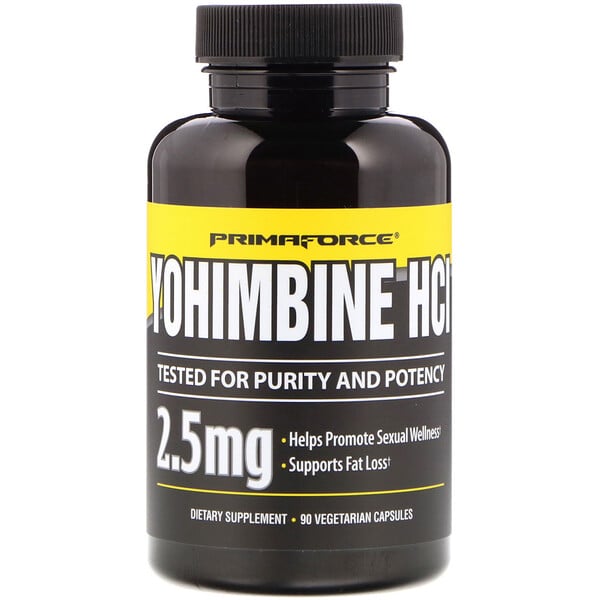 Primaforce, Yohimbine HCl, 2,5 мг, 90 вегетарианских капсул