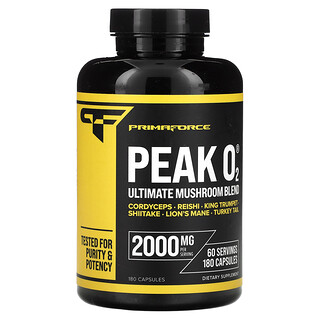 Primaforce, Peak O2, Mezcla definitiva de hongos, 180 cápsulas (666 mg por cápsula)