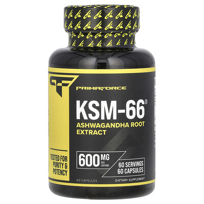 Primaforce  KSM-66  Ashwagandha Root Extract  600 mg  60 Capsules