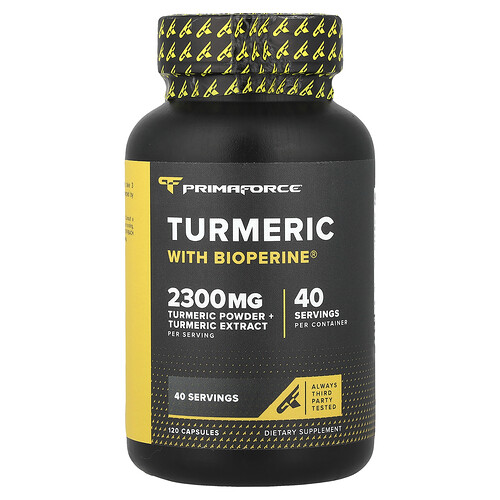 Primaforce, Cúrcuma con BioPerine®, Cúrcuma con BioPerine®, 120 cápsulas