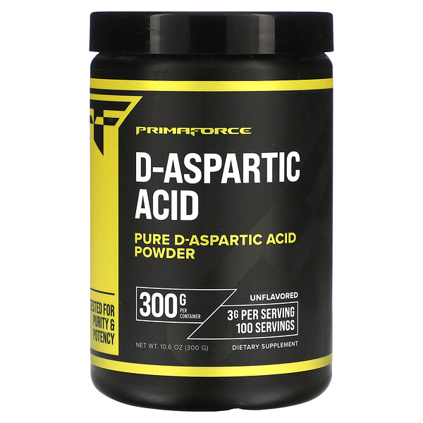 Primaforce‏, D-Aspartic Acid Powder, Unflavored, 10.6 oz (300 g)