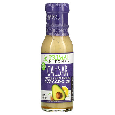 Primal Kitchen заправка и маринад для салата «Цезарь», сделанный с маслом авокадо, 236 мл (8 жидк. унций)