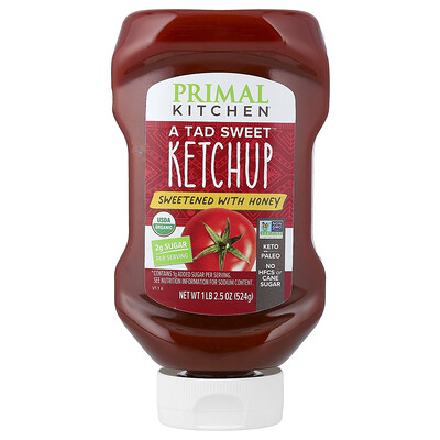 Product Image for Primal Kitchen, A Tad Sweet Ketchup, Sweetened with Honey, 1 lb 2.5 oz (524 g)