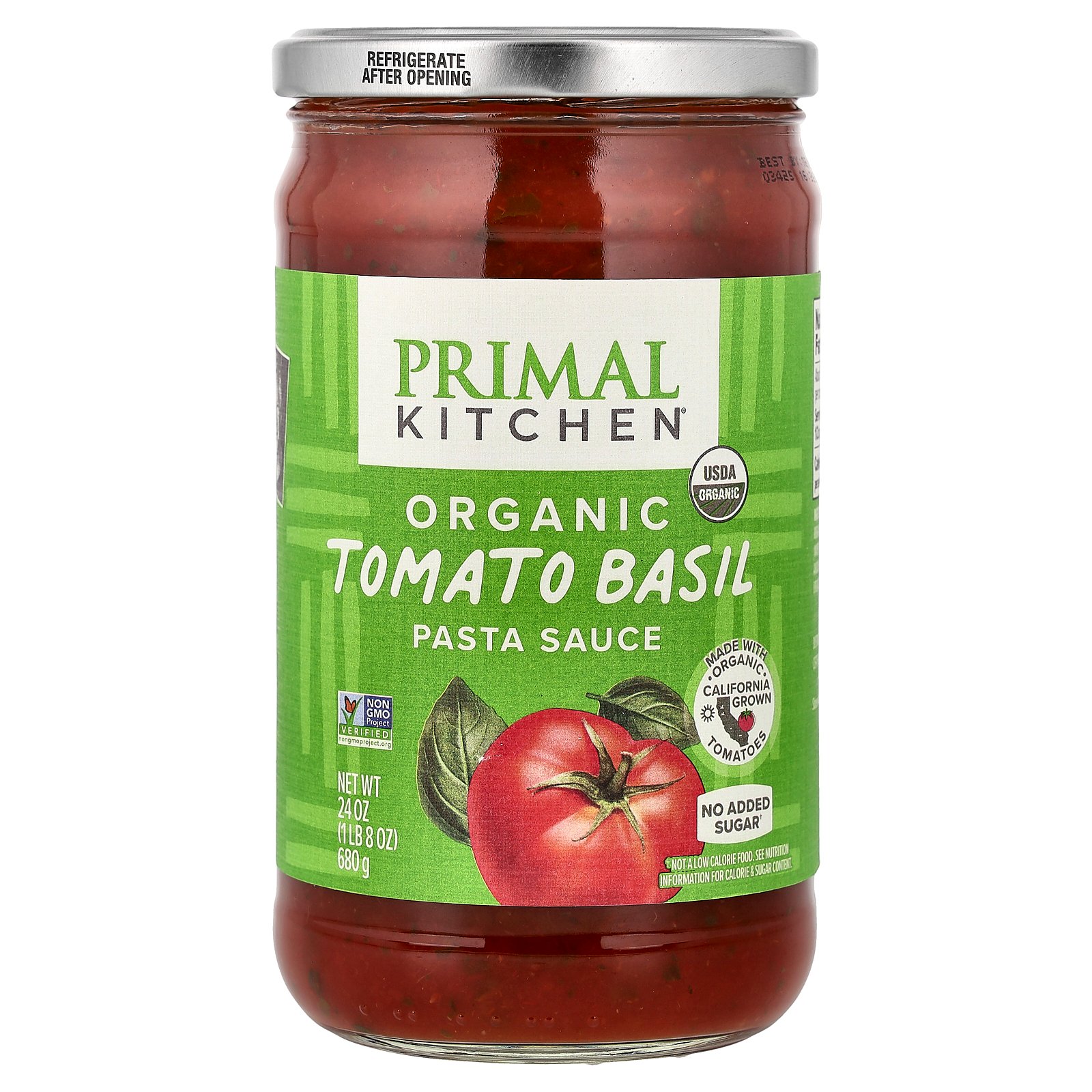 Pasta Sauce, Organic Tomato Basil, 24 oz (680 g) - Afbeelding 1 van 2