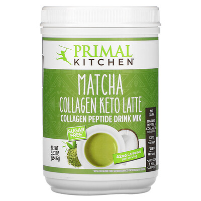 Primal Kitchen Collagen Keto Latte кетогенный кофе латте с коллагеном матча 264 6 г (9 33 унции)
