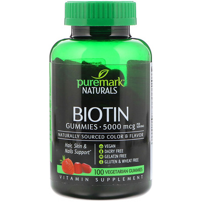 

Biotin, 5,000 mcg, 100 Vegetarian Gummies