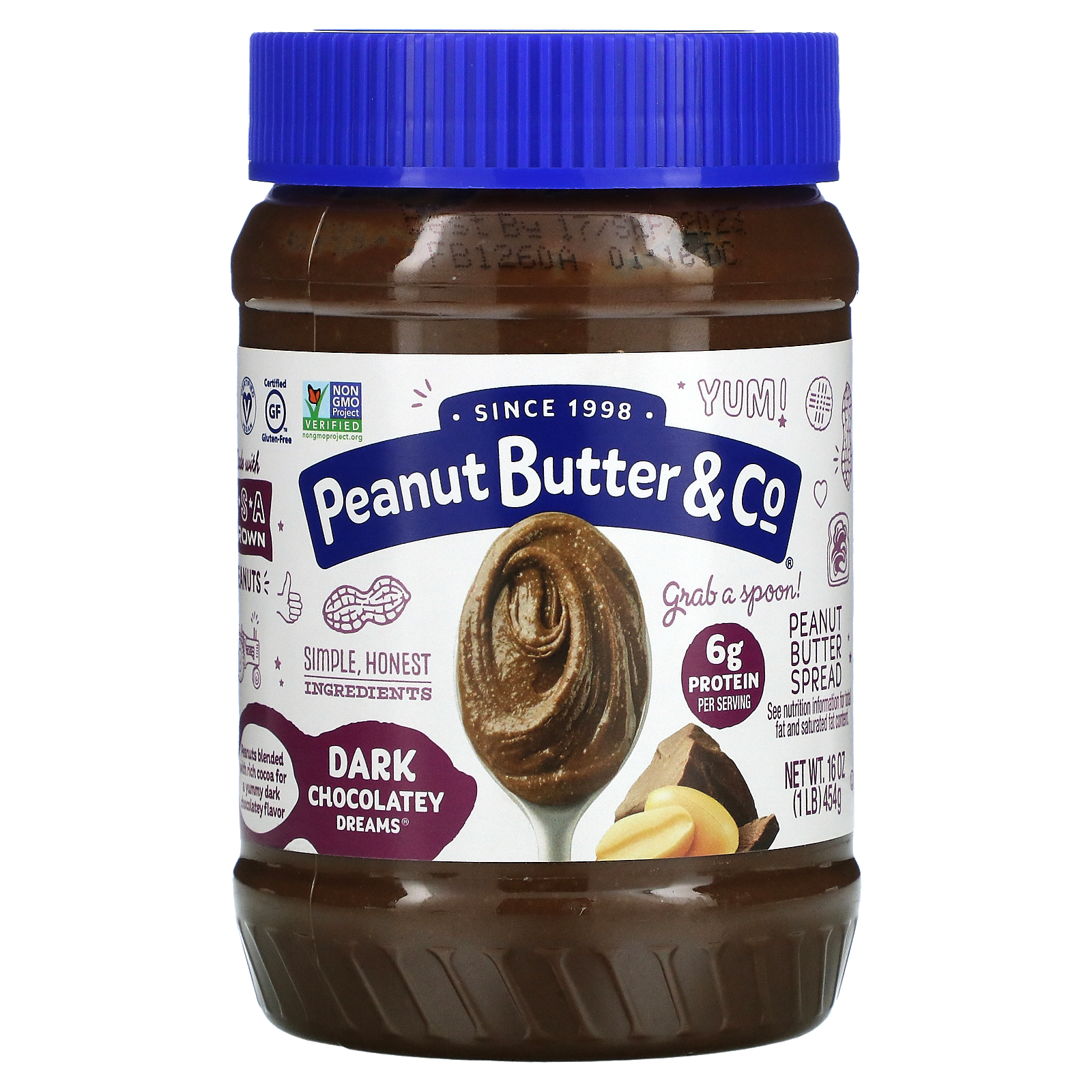 Peanut Butter & Co., Peanut Butter Spread, Dark Chocolate Dreams, 16 oz ...