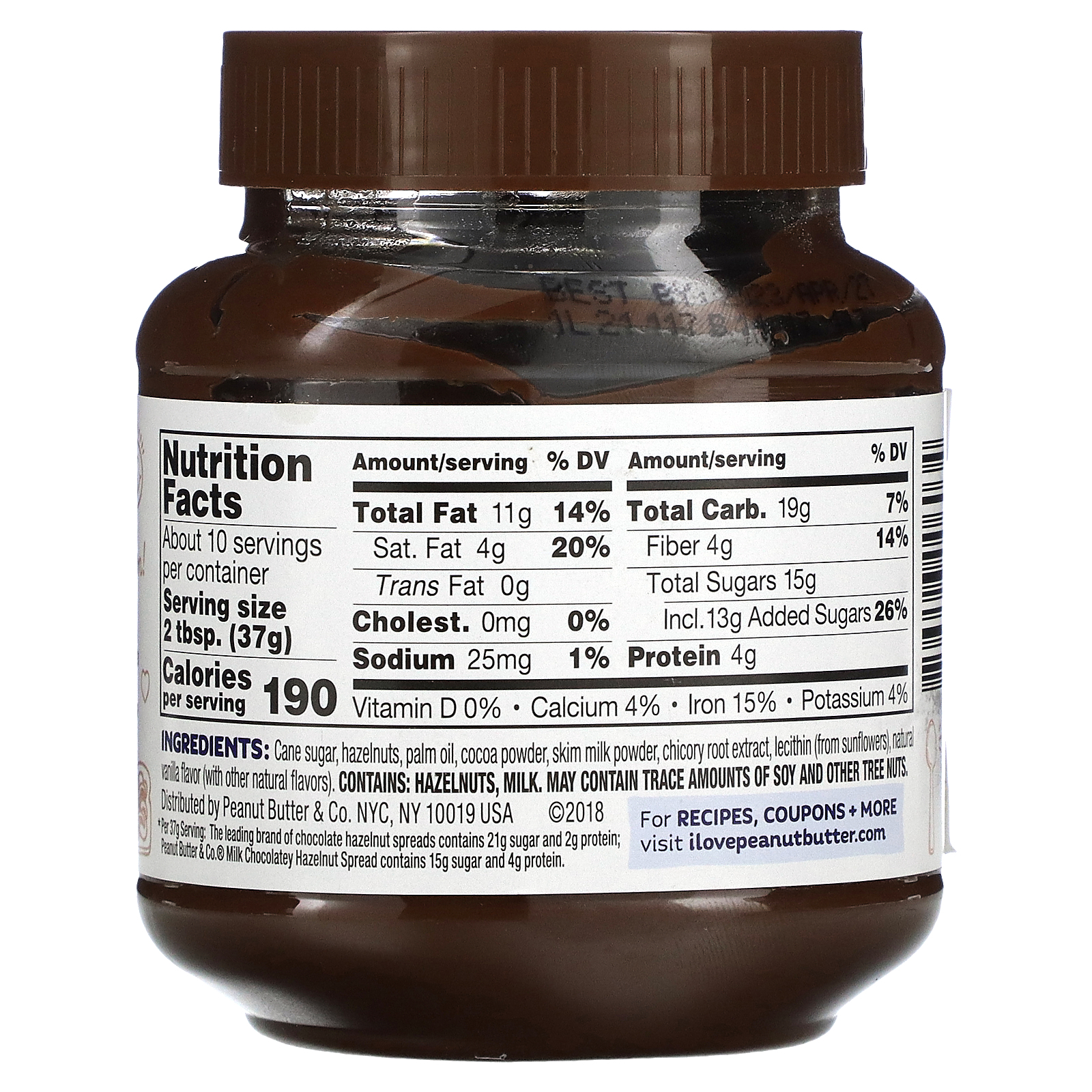 Peanut Butter & Co., Hazelnut Spread, Milk Chocolatey Hazelnut, 13 oz