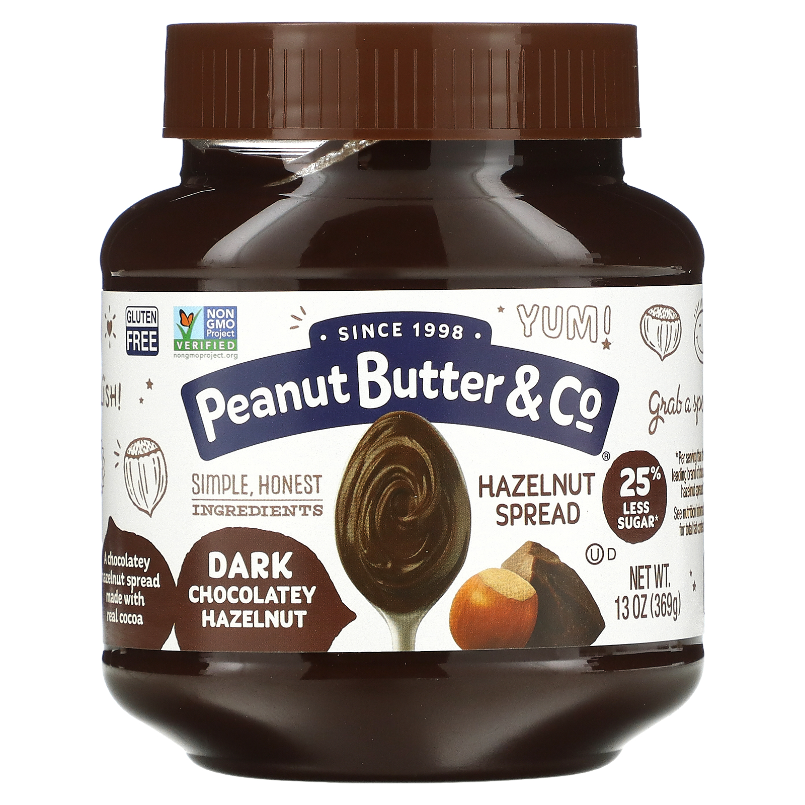 Peanut Butter & Co., Hazelnut Spread, Dark Chocolatey Hazelnut, 13 oz