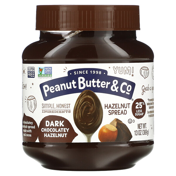 Peanut Butter & Co., Hazelnut Spread, Dark Chocolatey Hazelnut, 13 oz