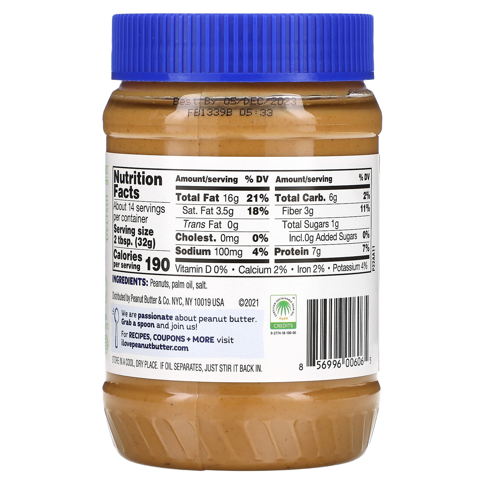 Peanut Butter & Co., Peanut Butter Spread, Simply Smooth, 16 Oz (454 G)