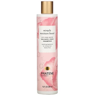 Купить Pantene Pro-V, Nutrient Blends, Miracle Moisture Boost, Sulfate Free Shampoo with Rose Water, 9.6 fl oz (285 ml)