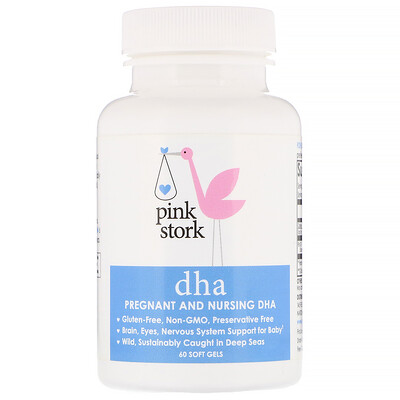 

Pink Stork ДГК, для беременных и кормящих женщин, 60 мягких таблеток