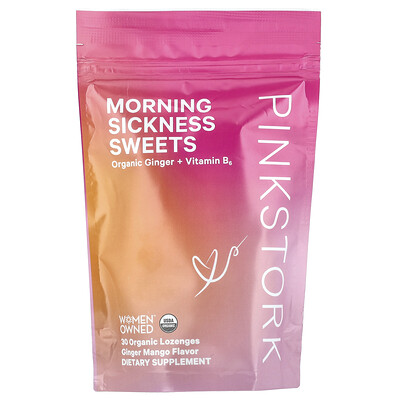 Pink Stork  Morning Sickness Sweets  Ginger Mango  30 Organic Lozenges