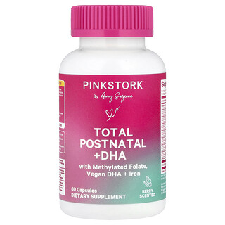 Pink Stork, Suplemento posnatal total con DHA, 60 cápsulas