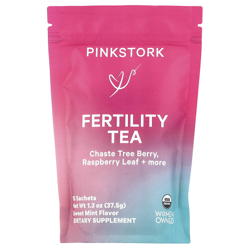 Pink Stork Fertility Tea, Sweet Mint, 15 Sachets, 1.3 oz (37.5 g)