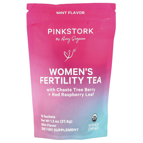 Pink Stork, Women's Fertility Tea, Fruchtbarkeitstee für Frauen, Minze, 15 Beutel, 37,5 g (1,3 oz.)