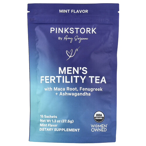 Pink Stork Men's Fertility Tea, Mint, 15 Sachets, 1.3 oz (37.5 g)