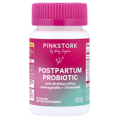 Pink Stork, Postpartum Probiotic, Probiotikum nach der Geburt, 30 Kapseln