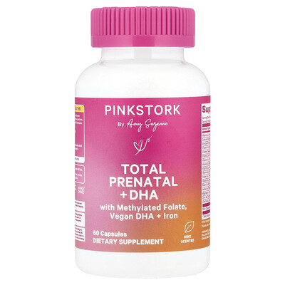 Pink Stork  Total Prenatal + DHA  Mint  60 Capsules