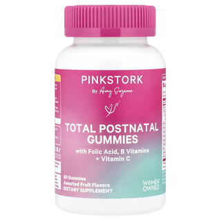 Pink Stork, Total следродилни желирани таблетки, разнообразни плодове, 60 желирани таблетки