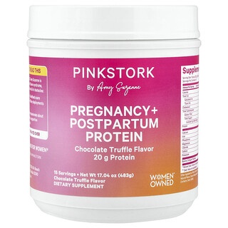 Pink Stork, Hamilelik + Doğum Sonrası Proteini, Çikolatalı Trüf, 17.04 oz (483 g)