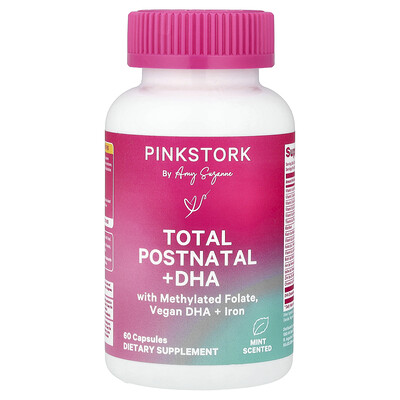 Product Image for Pink Stork, Total Postnatal + DHA, Mint, 60 Capsules