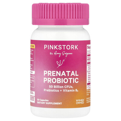 Pink Stork  Prenatal Probiotic + Vitamin B6  30 Capsules