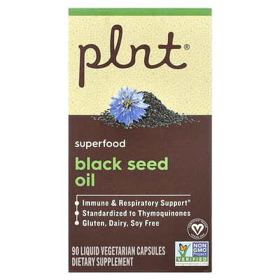 Plnt  Black Seed Oil  90 Liquid Vegetarian Capsules