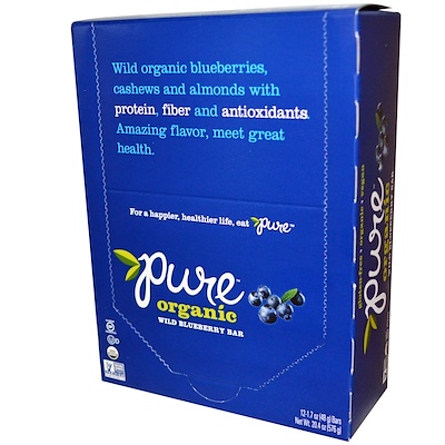 Pure Organic 有機野生藍莓能量棒,12條,1.7盎司(48克)