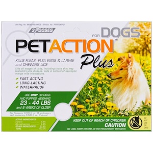 Отзывы о Пэт Экшэн Плас, For Medium Dogs, 3 Doses- 0.045 fl oz