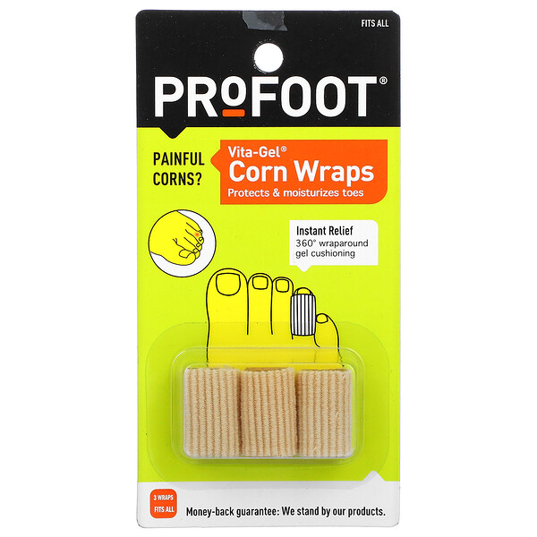 Profoot‏, Vita-Gel Corn Wraps, One Size Fits All, 3 Wraps