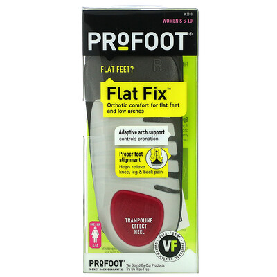 Profoot Flat Fix, адаптивная поддержка свода стопы, для женщин 6–10 лет, 1 пара