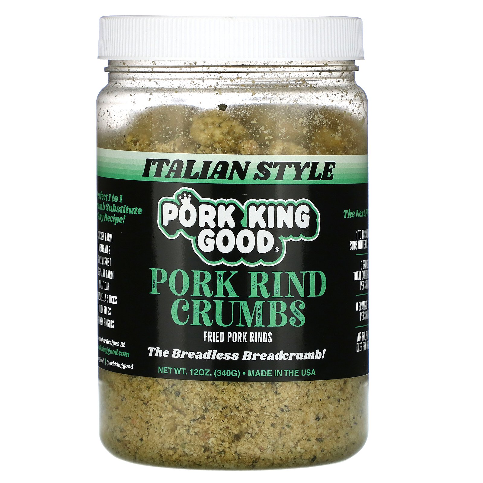 Pork King Good, Pork Rind Crumbs, Italian Style, 12 oz (340 g) - iHerb