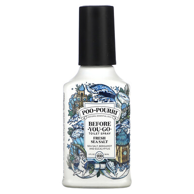 Poo-Pourri  Before-You-Go® Toilet Sprays  Fresh Sea Salt  4 fl oz (118 ml)