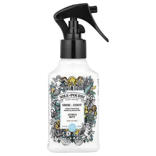 Poo-pourri Sole-Pourri™, Shoe + Foot Funk-Fighting Odor Eliminator, Citrus Mint, 3.4 fl oz (100 ml)