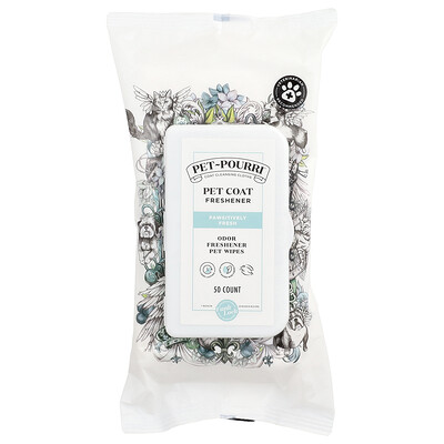 Product Image for Poo-Pourri, Pet-Pourri , Pet Coat Freshener Wipes, Pawsitively Fresh, 50 Count