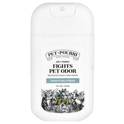 Poo-Pourri, Pet-Pourri™, Suplemento para eliminar olores de mascotas, Aire y telas, Magníficamente fresco, 30 ml (1 oz. líq.)