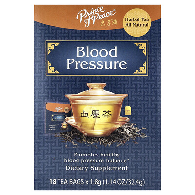 Prince of Peace, Té de hierbas, Presión arterial`` 18 bolsitas de té, 32,4 g (1,14 oz)