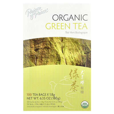 Prince of Peace  Organic Green Tea  100 Tea Bags  6.35 oz (180 g)