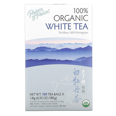 Купить Prince of Peace на 100% органический белый чай, 100 чайных пакетиков, 180 г (6, 35 унции)