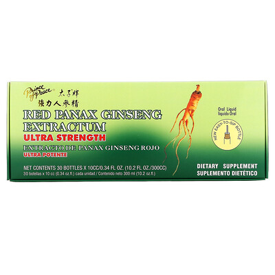 

Prince of Peace, Red Panax Ginseng Extractum, Ultra Strength, 30 Bottles, 0.34 fl oz (10 cc) Each