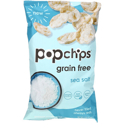 Купить Popchips Картофельные чипсы, морская соль, 4 унции (113 г)