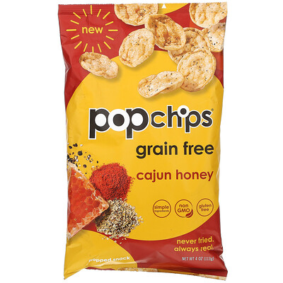 Popchips Potato Chips, Cajun Honey, 4 oz (113 g)
