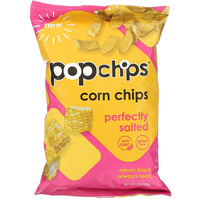 Купить Popchips Кукурузные чипсы, Идеально соленые, 5 унций (142 г)