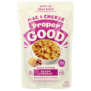 بروبر جود‏, Mac & Cheese ، جاهز للتسخين والأكل ، لحم خنزير مقدد وجبن الشيدر ، 10 أونصات (283 جم)