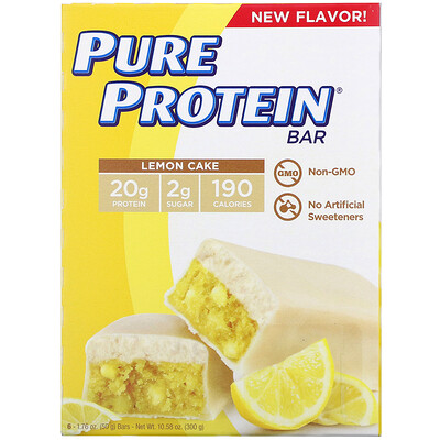 

Pure Protein, Lemon Cake Bar, 6 Bars, 1.76 oz (50 g) Each