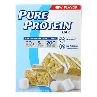 Pure Protein, Protein Bars, хрустящее лакомство из зефира, 6 батончиков, 50 г (1,76 унции)