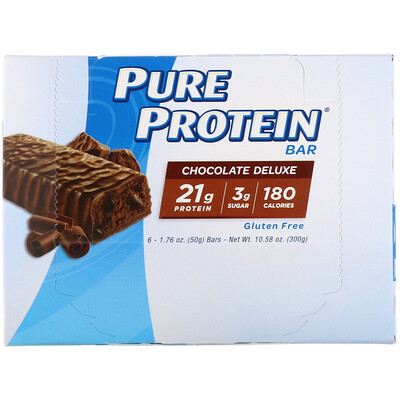Pure Protein Батончики Chocolate Deluxe 6 батончиков по 50 г (1.76 унции)